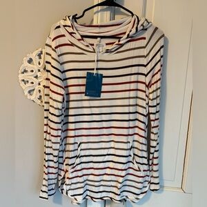 Market & Spruce NWT Women's Striped Hoodie Multicolor